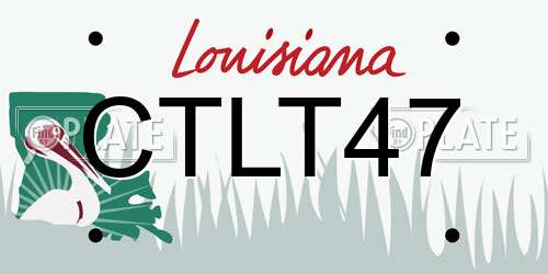 CTLT47 Louisiana License Plate