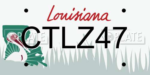 CTLZ47 Louisiana License Plate