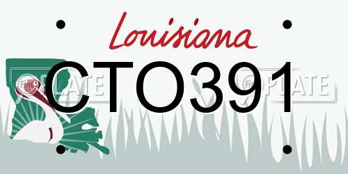 CTO391 Louisiana License Plate