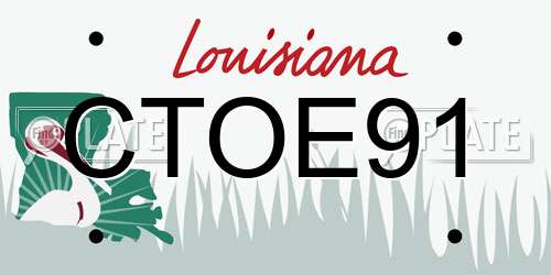 CTOE91 Louisiana License Plate