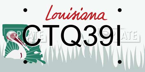 CTQ39I Louisiana License Plate