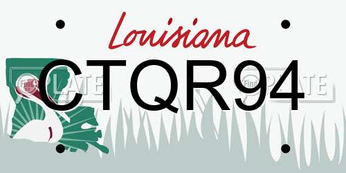 CTQR94 Louisiana License Plate