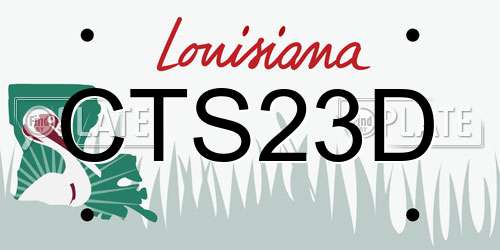 CTS23D Louisiana License Plate