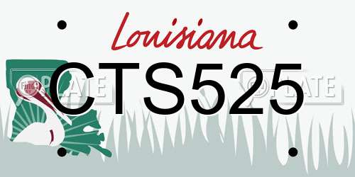CTS525 Louisiana License Plate