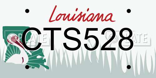 CTS528 Louisiana License Plate