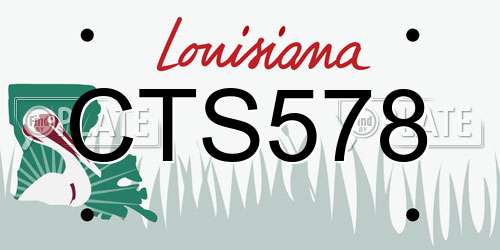 CTS578 Louisiana License Plate