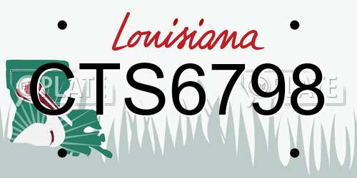 CTS6798 Louisiana License Plate
