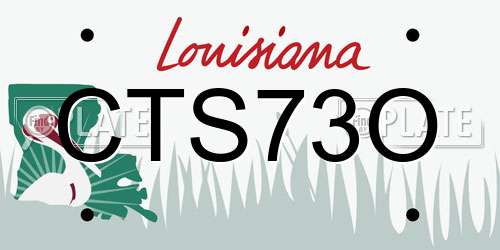 CTS73O Louisiana License Plate