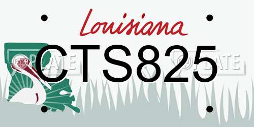 CTS825 Louisiana License Plate