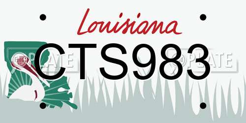 CTS983 Louisiana License Plate