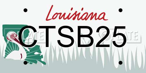 CTSB25 Louisiana License Plate
