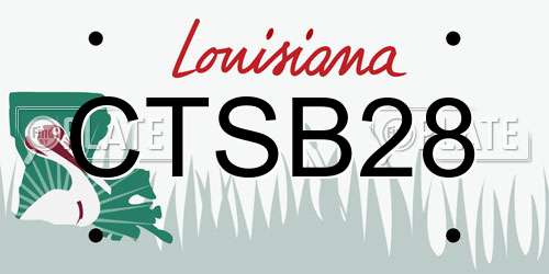 CTSB28 Louisiana License Plate