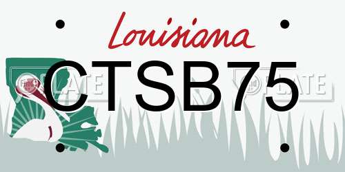 CTSB75 Louisiana License Plate