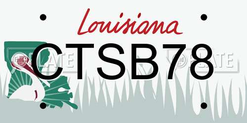CTSB78 Louisiana License Plate
