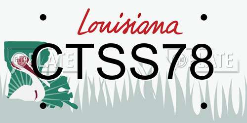 CTSS78 Louisiana License Plate