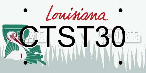 CTST30 Louisiana License Plate