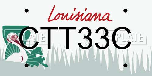 CTT33C Louisiana License Plate