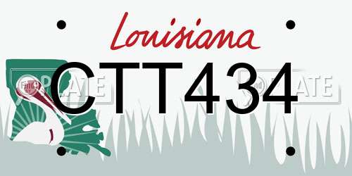 CTT434 Louisiana License Plate