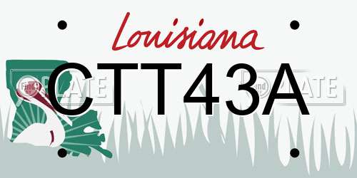 CTT43A Louisiana License Plate