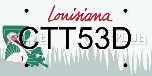 CTT53D Louisiana License Plate