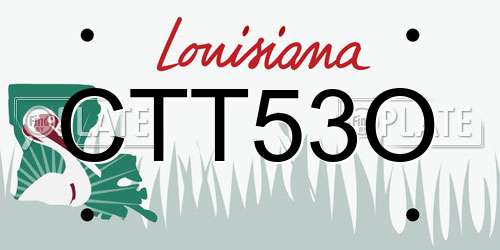 CTT53O Louisiana License Plate