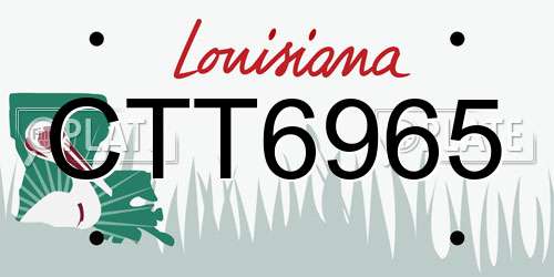 CTT6965 Louisiana License Plate