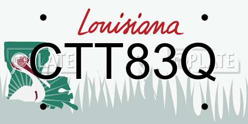 CTT83Q Louisiana License Plate