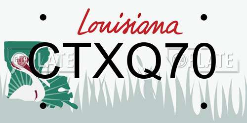 CTXQ70 Louisiana License Plate