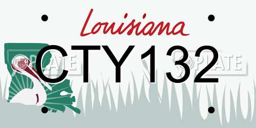 CTY132 Louisiana License Plate