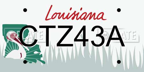 CTZ43A Louisiana License Plate