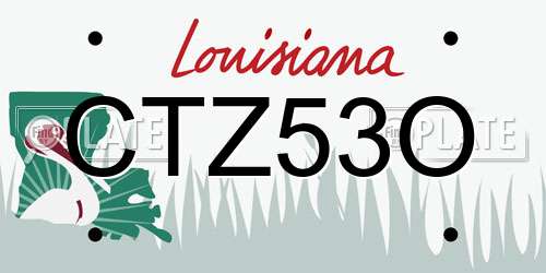 CTZ53O Louisiana License Plate