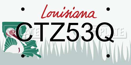 CTZ53Q Louisiana License Plate