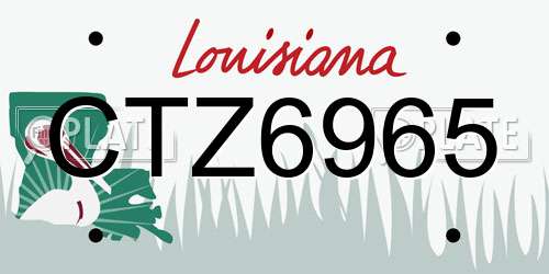 CTZ6965 Louisiana License Plate