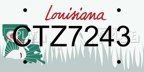 CTZ7243 Louisiana License Plate