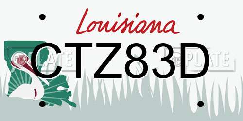 CTZ83D Louisiana License Plate