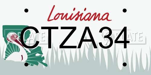 CTZA34 Louisiana License Plate
