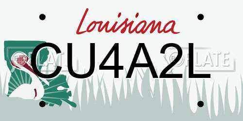 CU4A2L Louisiana License Plate