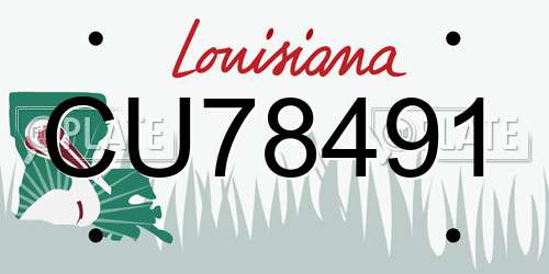 CU78491 Louisiana License Plate