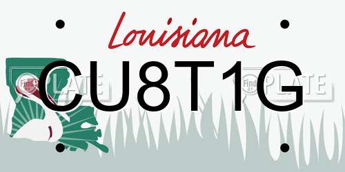 CU8T1G Louisiana License Plate