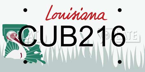 CUB216 Louisiana License Plate