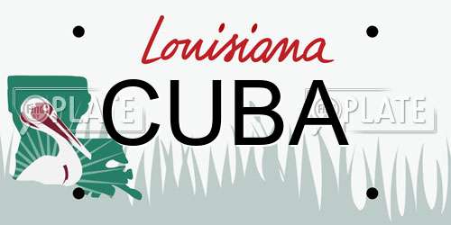 CUBA Louisiana License Plate
