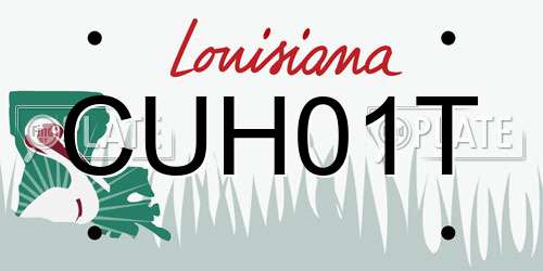 CUH01T Louisiana License Plate