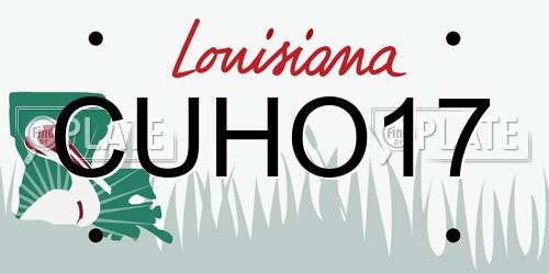 CUHO17 Louisiana License Plate