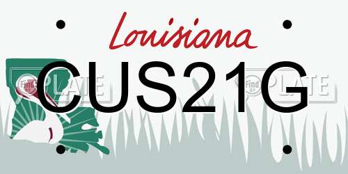 CUS21G Louisiana License Plate
