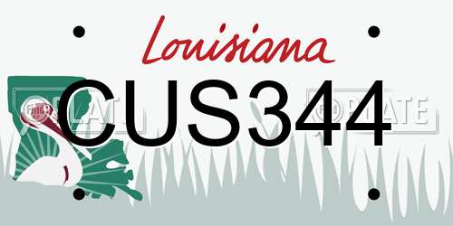 CUS344 Louisiana License Plate