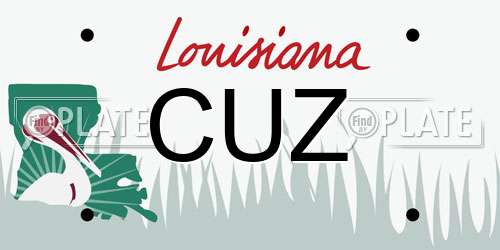CUZ Louisiana License Plate