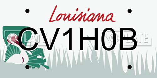 CV1H0B Louisiana License Plate