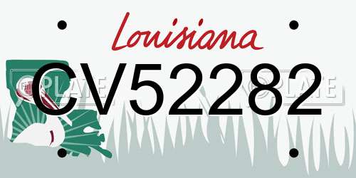 CV52282 Louisiana License Plate