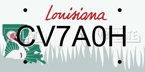 CV7A0H Louisiana License Plate