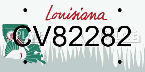 CV82282 Louisiana License Plate